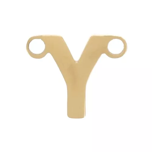 6x7mm Stainless steel 316L Alphabet letter spacer - Y - Gold x1