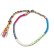 Indian braid bracelet 3mm Fuchsia/Turquoise x1|raw }}