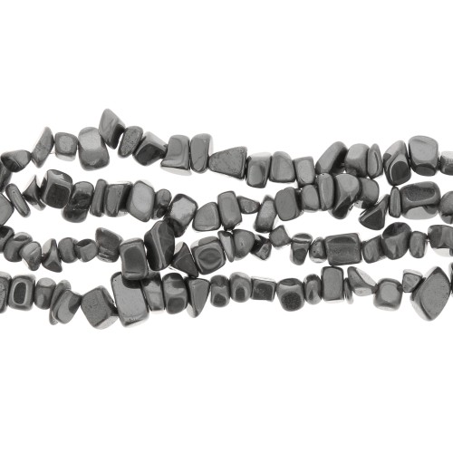 imitation Hematite Chip beads 5 - 8 mm x85cm