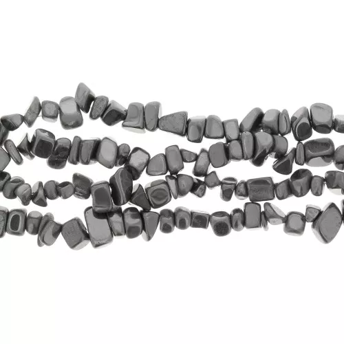 imitation Hematite Chip beads 5 - 8 mm x85cm