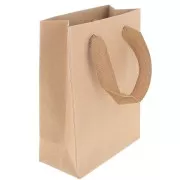 16x12x6cm Kraft gift bags with braided nylon handles - Brown x10