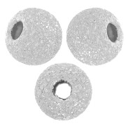 Round diamond beads 3 mm - with 1.1 mm hole - Silver 925 x20