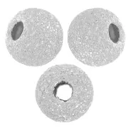 Round diamond beads 3 mm - with 1.1 mm hole - Silver 925 x20