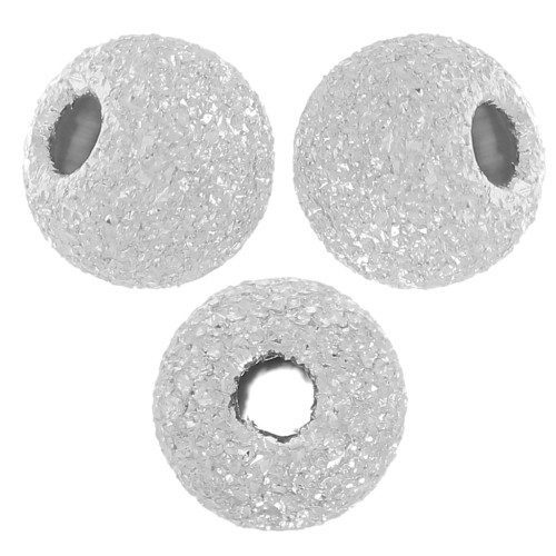 Round diamond beads 3 mm - with 1.1 mm hole - Silver 925 x20