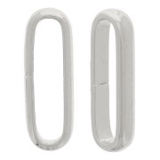 11x4x1.8mm Open oval rings half-cropped wire - Silver Tone x4|raw }}