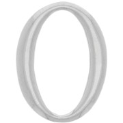 20x15mm Hollow Oval Link Spacer - Rhodium x1