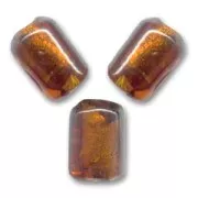 Silver foil cylinders 11x8mm Dark Topaz x4