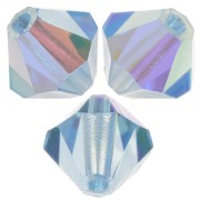 5mm Preciosa Bicone Beads - Rondelle Bead - Aquamarine AB x12|raw }}