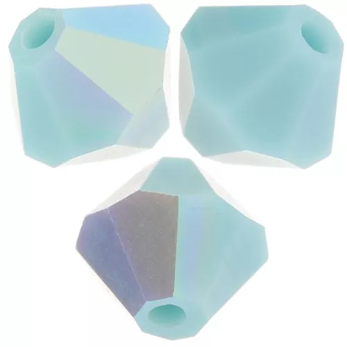 5mm Preciosa Bicone Beads - Rondelle Bead - Turquoise AB x12