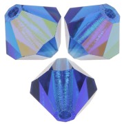 5mm Preciosa Bicone Beads - Rondelle Bead - Capri Blue AB x12|raw }}