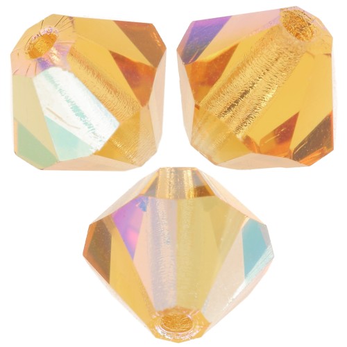 5mm Preciosa Bicone Beads - Rondelle Bead - Topaz AB x12