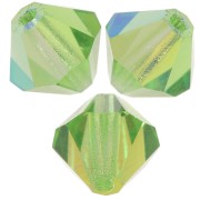 5mm Preciosa Bicone Beads - Rondelle Bead - Peridot AB x12
