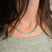 4.5mm Stainless steel 304 braided mirror mesh choker x46cm