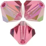 5mm Preciosa Bicone Beads - Rondelle Bead - Indian Pink AB x12