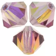 5mm Preciosa Bicone Beads - Rondelle Bead - Light Amethyst AB x12