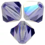 5mm Preciosa Bicone Beads - Rondelle Bead - Tanzanite AB x12