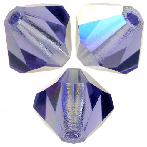 5mm Preciosa Bicone Beads - Rondelle Bead - Tanzanite AB x12