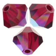 5mm Preciosa Bicone Beads - Rondelle Bead - Siam AB x12