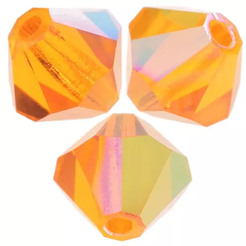 5mm Preciosa Bicone Beads - Rondelle Bead - Sun AB x12