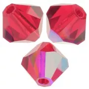 6mm Preciosa Bicones - Rondelle Bead - Light Siam AB x12