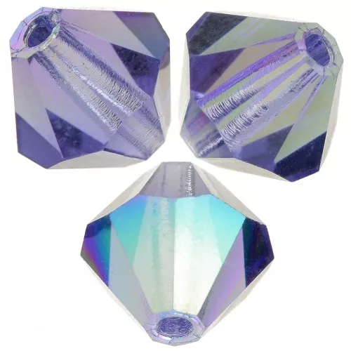 6mm Preciosa Bicones - Rondelle Bead - Tanzanite AB x12