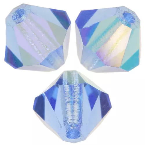 5mm Preciosa Bicone Beads - Rondelle Bead - Sapphire AB x12