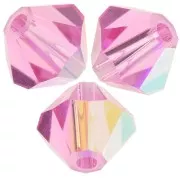 5mm Preciosa Bicone Beads - Rondelle Bead - Rose AB x12