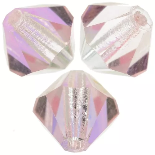 6mm Preciosa Bicones - Rondelle Bead - Light Rose AB x12