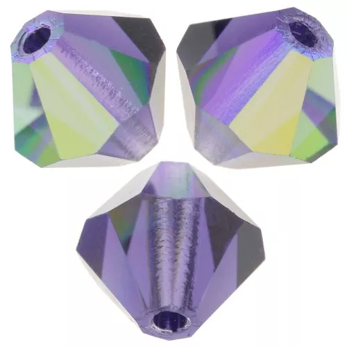 6mm Preciosa Bicones - Rondelle Bead - Deep Tanzanite AB x12