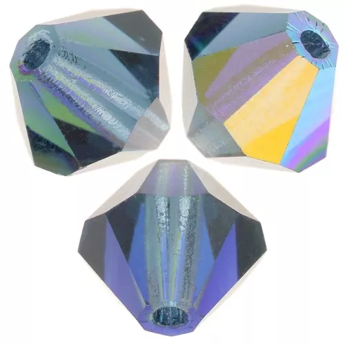6mm Preciosa Bicones - Rondelle Bead - Montana AB x12