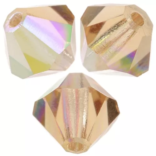 6mm Preciosa Bicones - Rondelle Bead - Light Colorado Topaz AB x12