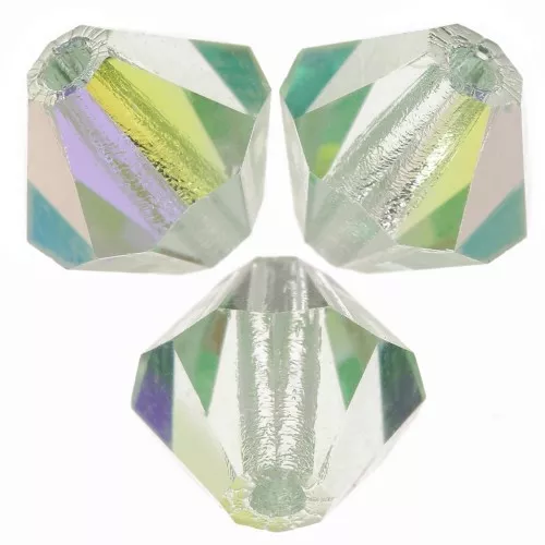 6mm Preciosa Bicones - Rondelle Bead - Chrysolite AB x12