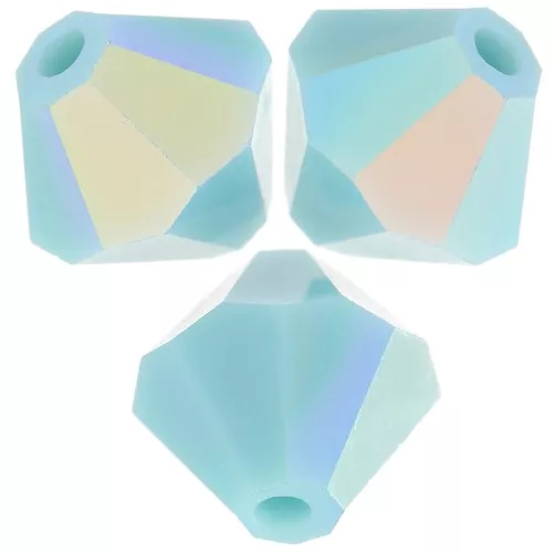 6mm Preciosa Bicones - Rondelle Bead - Turquoise AB x12