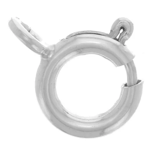 8 mm spring clasp with open ring in 925 Sterling Silver x1