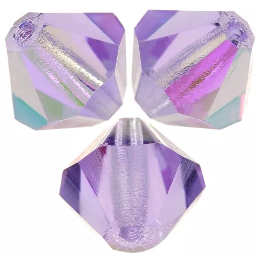 6mm Preciosa Crystal Bicones - MC Bead Rondell - Violet AB x12
