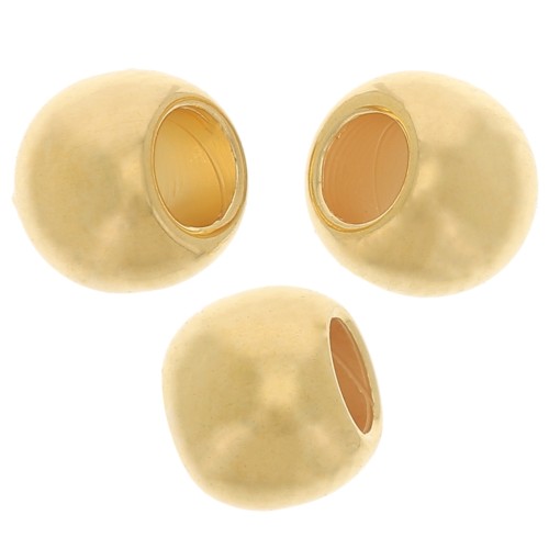 Flat round beads 5x4mm fine Gold plated x20