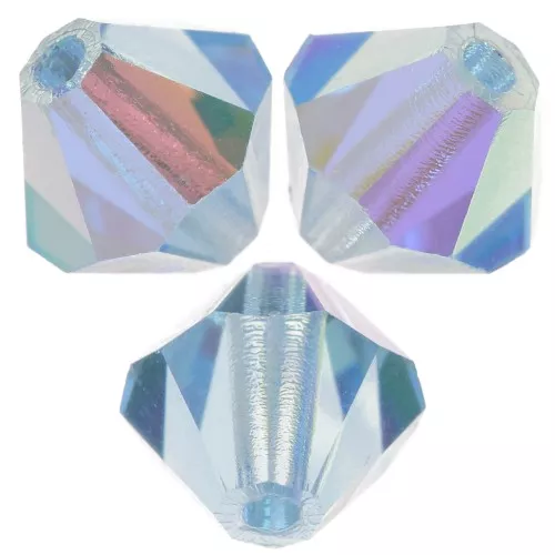 6mm Preciosa Crystal Bicones - MC Bead Rondell - Aquamarine AB x12
