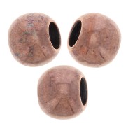 Flat round beads 5x4mm Old Copper tone x20