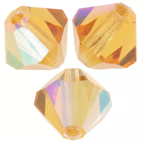 6mm Preciosa Crystal Bicones - MC Bead Rondell - Topaz AB x12