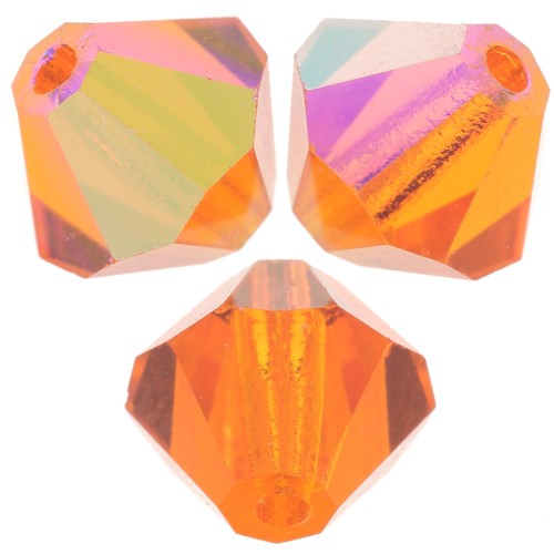 6mm Preciosa Crystal Bicones - MC Bead Rondell - Sun AB x12