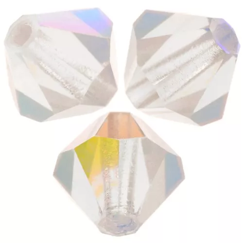 6mm Preciosa Crystal Bicones - MC Bead Rondell - White Opal AB x12