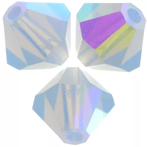 6mm Preciosa bicones - Rondelle Bead - Light Sapphire Opal AB x12