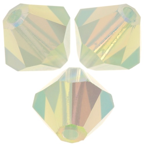 6mm Preciosa bicones - Rondelle Bead - Chrysolite Opal AB x12