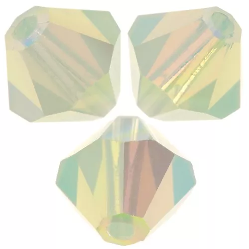 6mm Preciosa bicones - Rondelle Bead - Chrysolite Opal AB x12