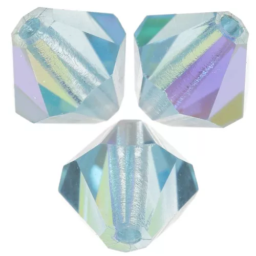 6mm Preciosa bicones - Rondelle Bead - Aqua Bohemica AB x12