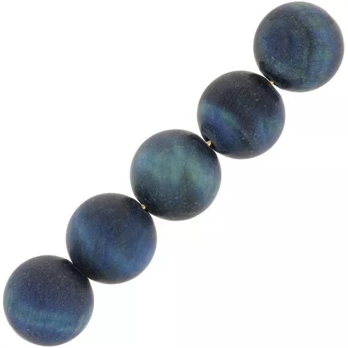 8.5mm round beads in tinted gemstones - Hawk Eye frosted blue effect x10