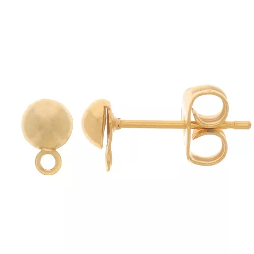4mm Half-ball earstuds - Fine Gold-plated x20