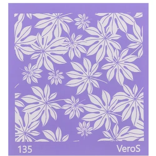 90x90mm Silk Screen VeroS for polymer clay - Aralia leaf pattern n°135 x1