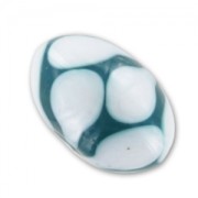 Flat round 17mm White/Blue Zircon x1