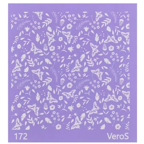 90x90mm Silk Screen VeroS for polymer clay - Floral butterflies n°172 x1